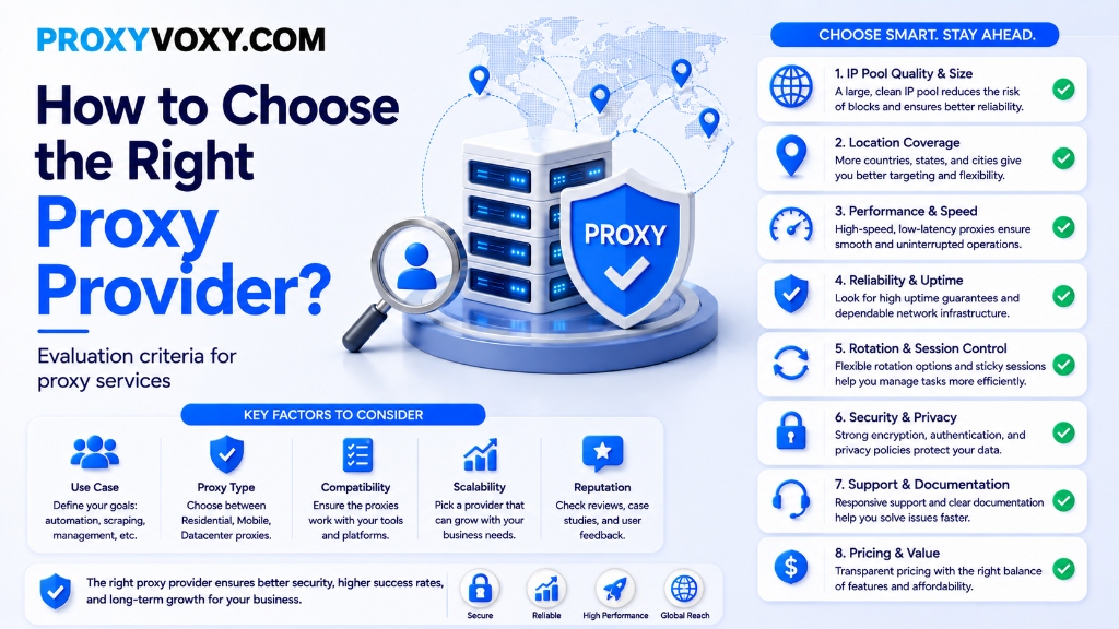 How to Choose the Right Proxy Provider? Evaluation Criteria for Proxy Services